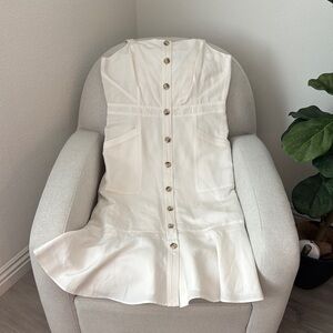 Elegant White Button-Down Dress